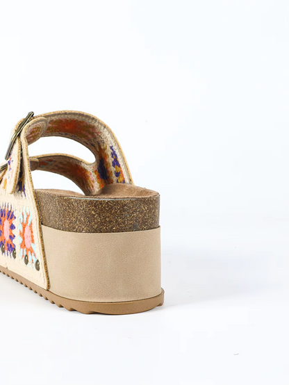 Boho Stud Wedges Sandals
